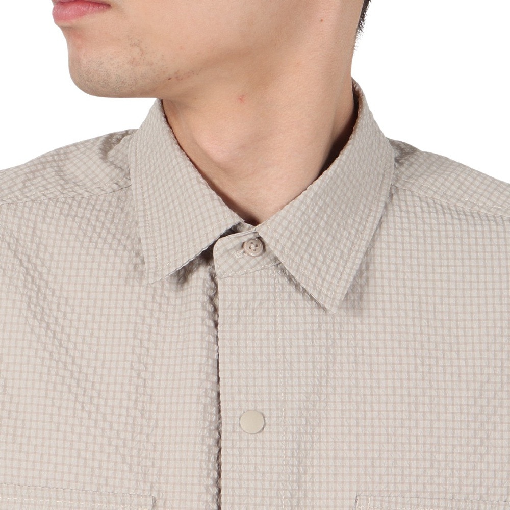 PLES MAKERS（PLES MAKERS）（メンズ）シアサッカーテック 半袖シャツ 25555001-SBEG