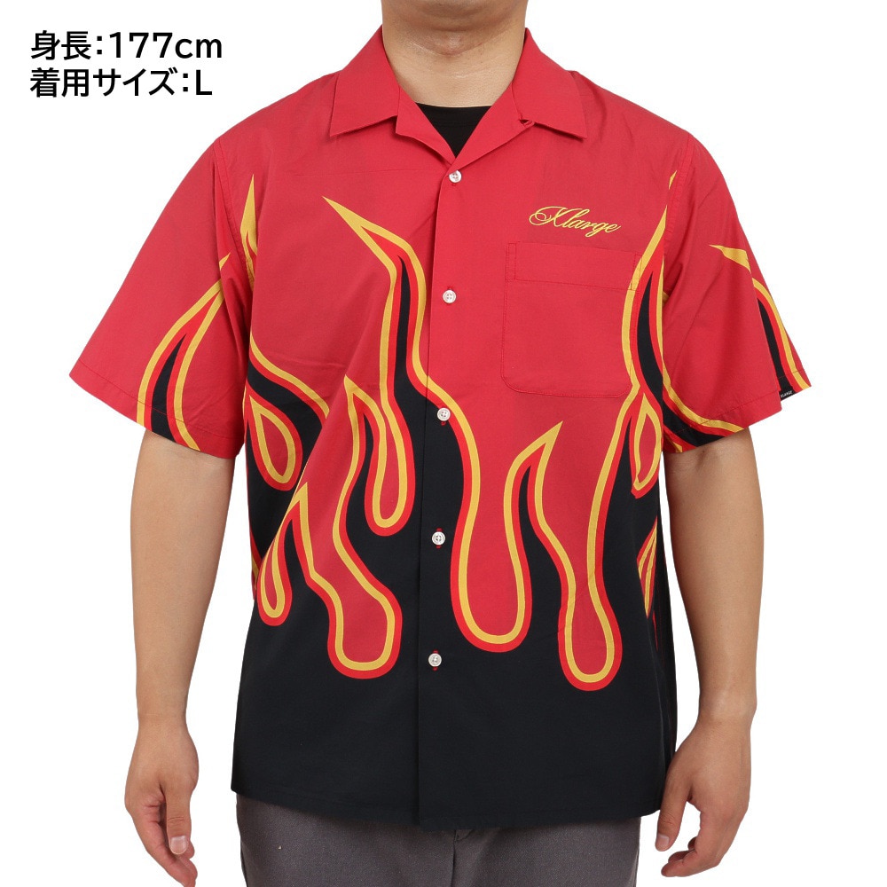 エクストララージ（XLARGE）（メンズ）FLAME 半袖シャツ 101222014005-RED