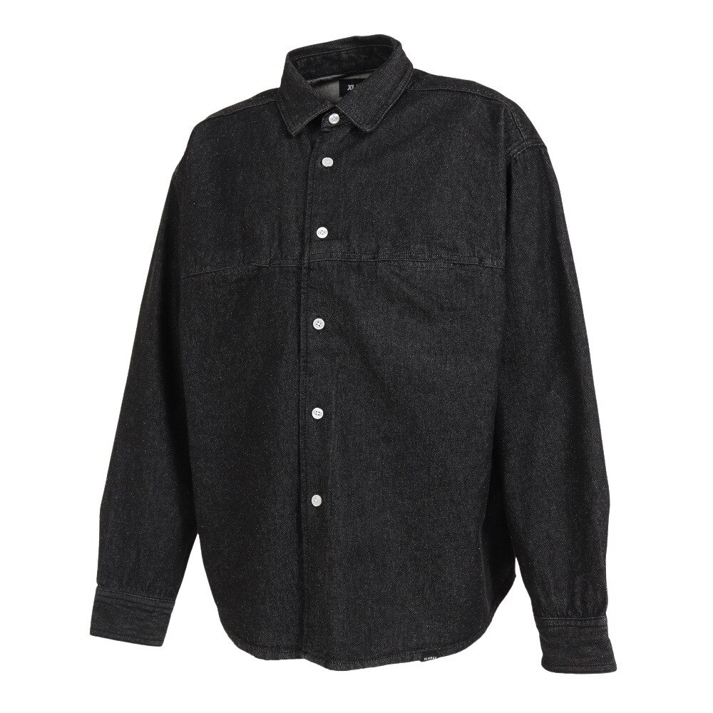 エクストララージ（メンズ）長袖デニムシャツ 101231014002-BLACK
