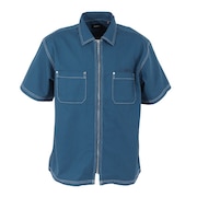 エクストララージ（XLARGE）（メンズ）半袖シャツ メンズ ジップアップ 半袖ワークシャツ 101232014001-BLUE