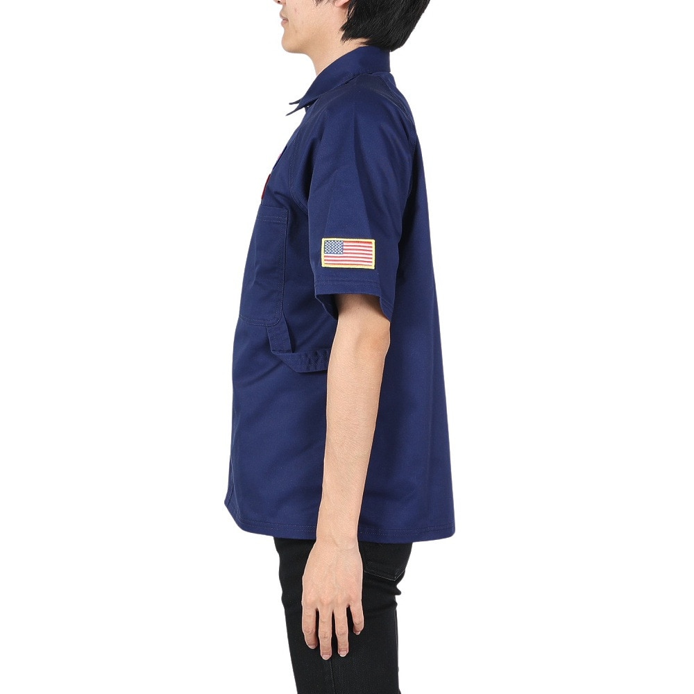 エクストララージ（XLARGE）（メンズ）半袖シャツ メンズ ロゴ PATCH ワークシャツ 101232014004-NAVY