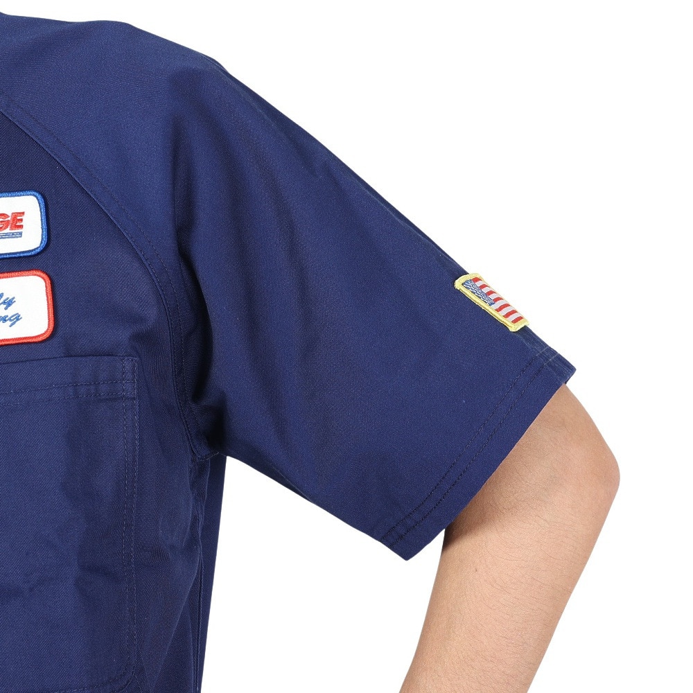 エクストララージ（XLARGE）（メンズ）半袖シャツ メンズ ロゴ PATCH ワークシャツ 101232014004-NAVY