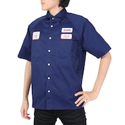 (メンズ)半袖シャツ メンズ ロゴ PATCH ワークシャツ 101232014004-NAVY