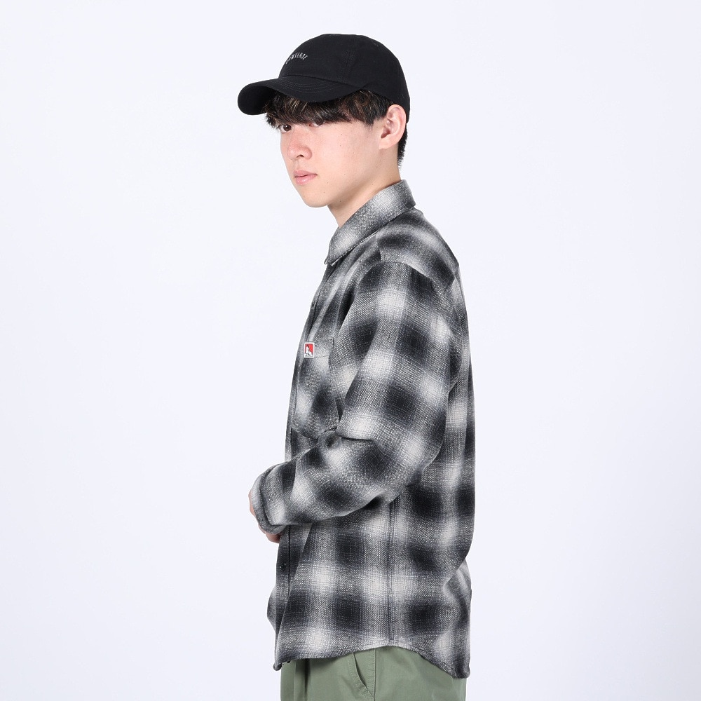 ベンデイビス（BEN DAVIS）（メンズ）HEAVY PLAID 長袖シャツ 23780028-80BLK