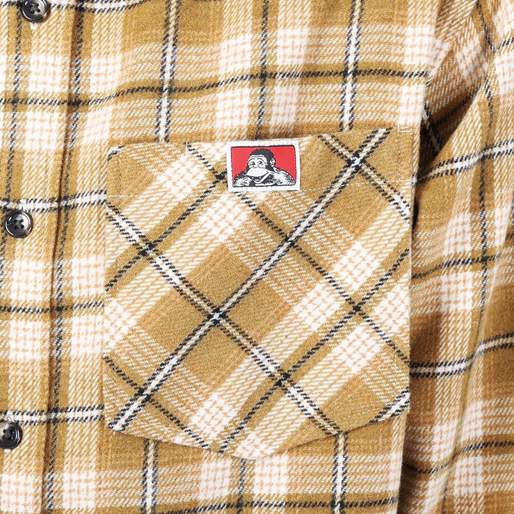 ベンデイビス（BEN DAVIS）（メンズ）HEAVY PLAID 長袖シャツ 23780028-82BEIGE
