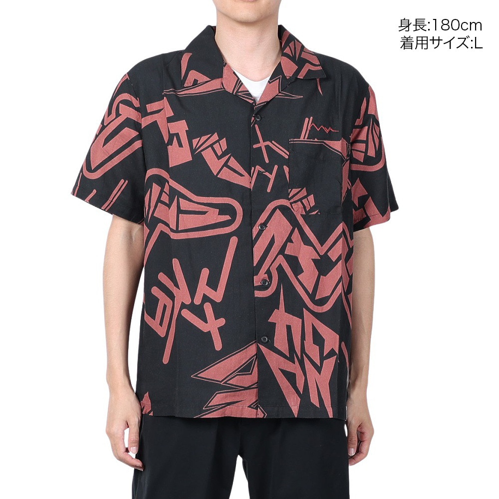 マナスタッシュ（MANASTASH）（メンズ）カタカナ マナロハシャツ 792-4123004 BLACK