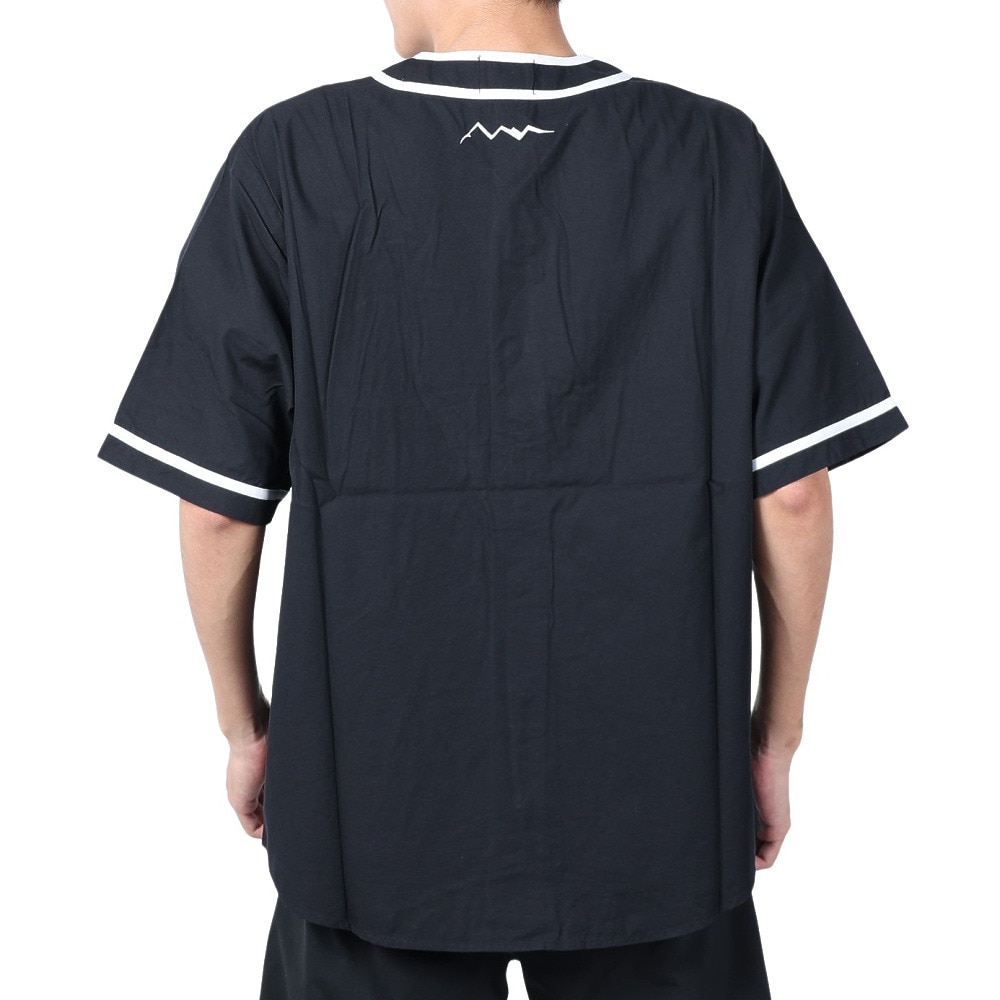 マナスタッシュ（MANASTASH）（メンズ）カレッジロゴ ベースボールシャツ 792-4123005 BLACK