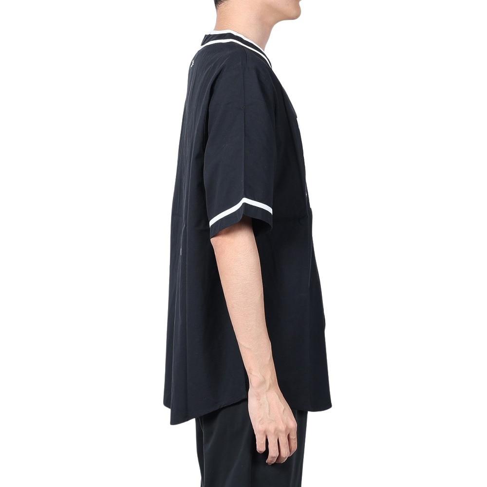 マナスタッシュ（MANASTASH）（メンズ）カレッジロゴ ベースボールシャツ 792-4123005 BLACK