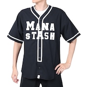 マナスタッシュ（MANASTASH）（メンズ）カレッジロゴ ベースボールシャツ 792-4123005 BLACK