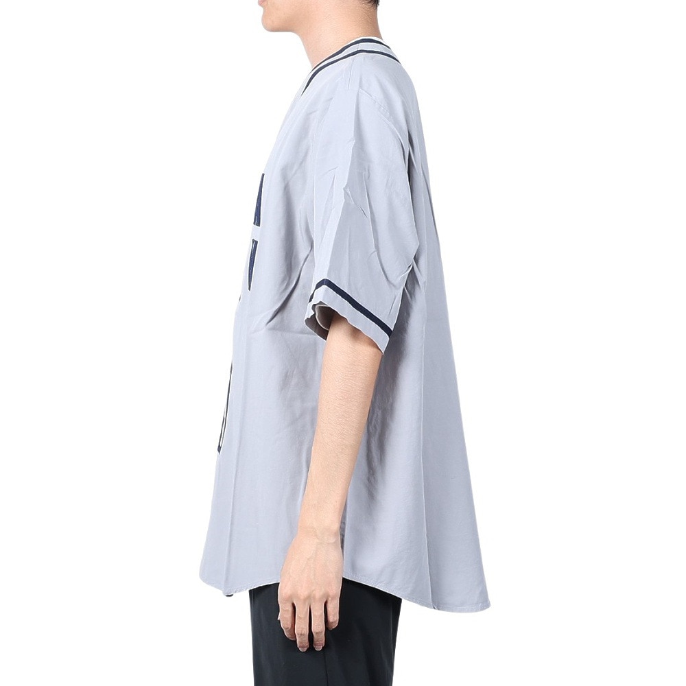 マナスタッシュ（MANASTASH）（メンズ）カレッジロゴ ベースボールシャツ 792-4123005 GREY