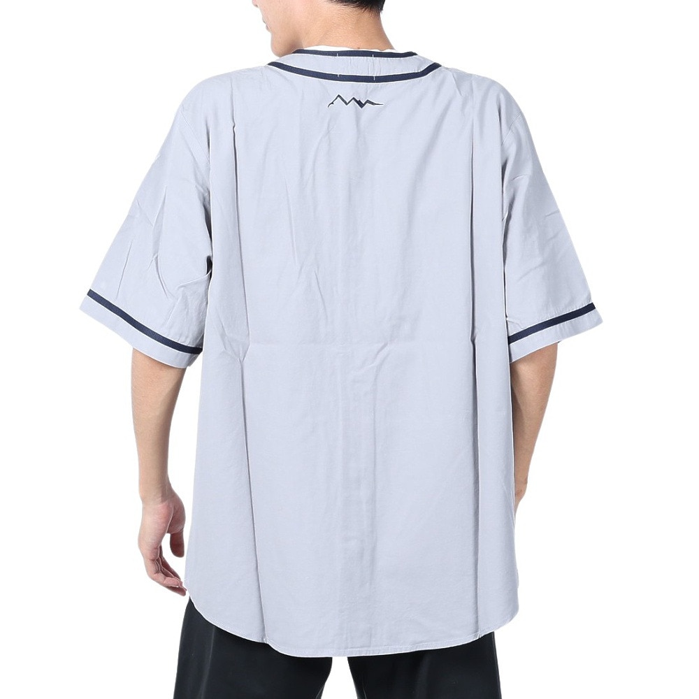 マナスタッシュ（MANASTASH）（メンズ）カレッジロゴ ベースボールシャツ 792-4123005 GREY