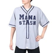マナスタッシュ（MANASTASH）（メンズ）カレッジロゴ ベースボールシャツ 792-4123005 GREY