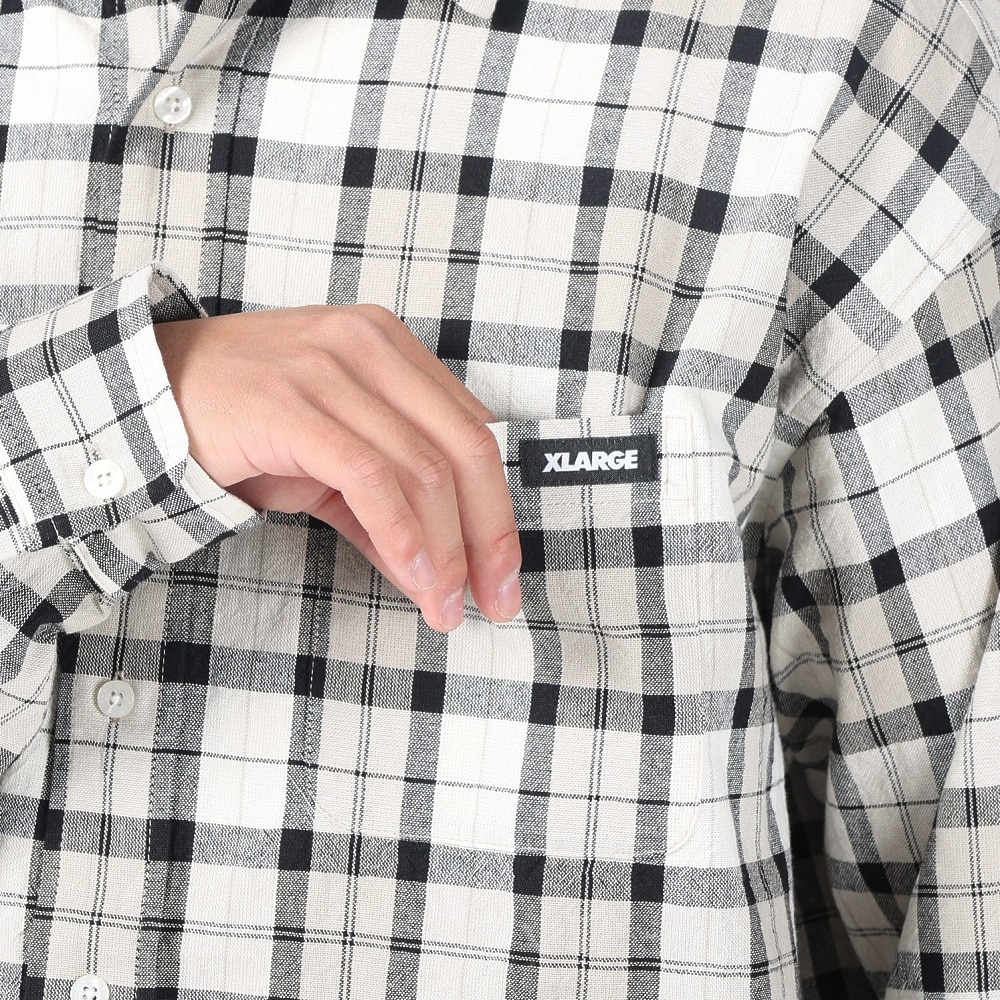 エクストララージ（XLARGE）（メンズ）PLAID 長袖シャツ 101241014001-BEIGE