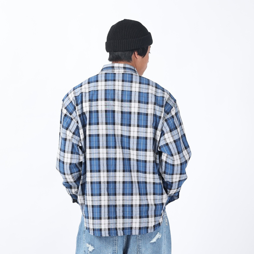 エクストララージ（XLARGE）（メンズ）プレイド チェック 長袖シャツ 101241014001-BLUE
