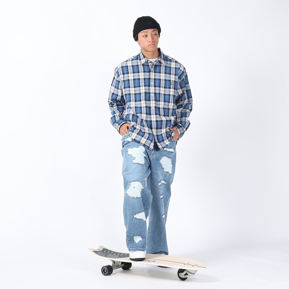 エクストララージ（XLARGE）（メンズ）プレイド チェック 長袖シャツ 101241014001-BLUE
