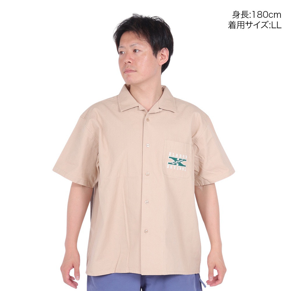 エクストララージ（XLARGE）（メンズ）LOGO WORK 半袖シャツ 101242014005-BEIGE