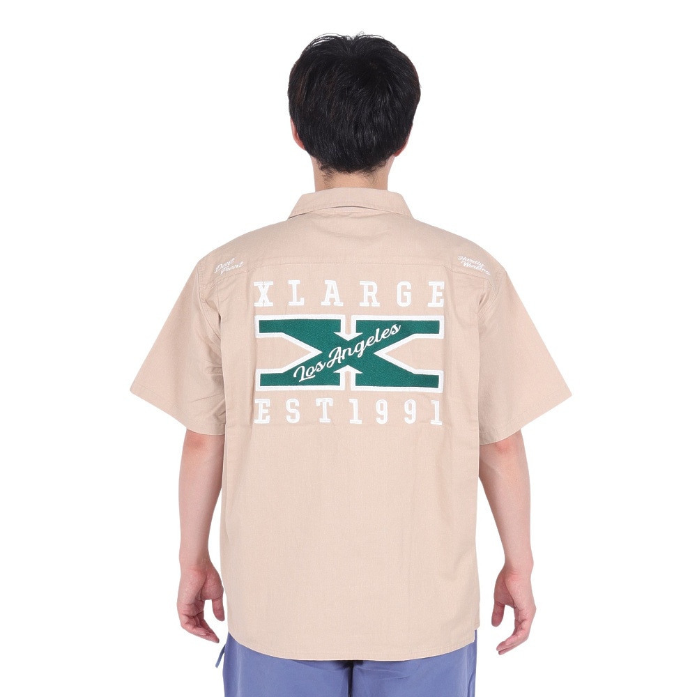エクストララージ（XLARGE）（メンズ）LOGO WORK 半袖シャツ 101242014005-BEIGE