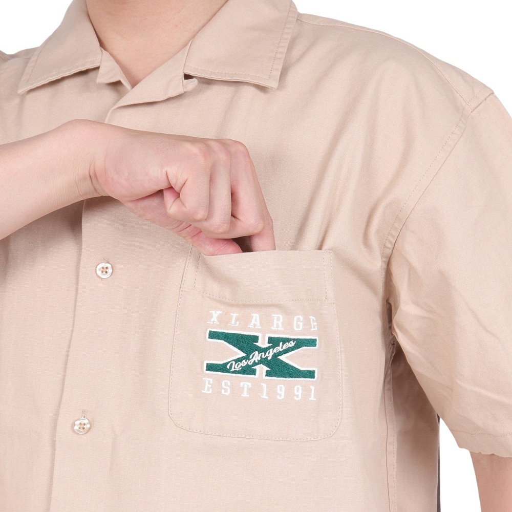 エクストララージ（XLARGE）（メンズ）LOGO WORK 半袖シャツ 101242014005-BEIGE