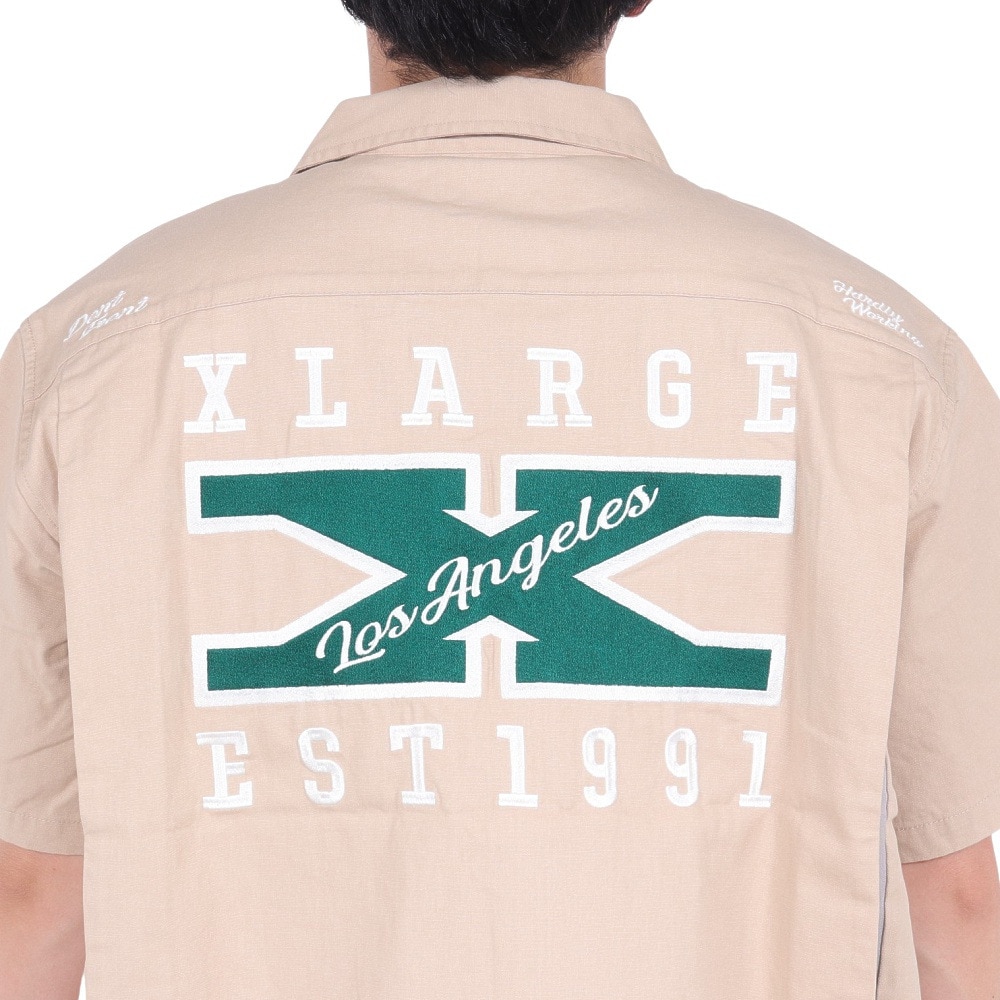エクストララージ（XLARGE）（メンズ）LOGO WORK 半袖シャツ 101242014005-BEIGE