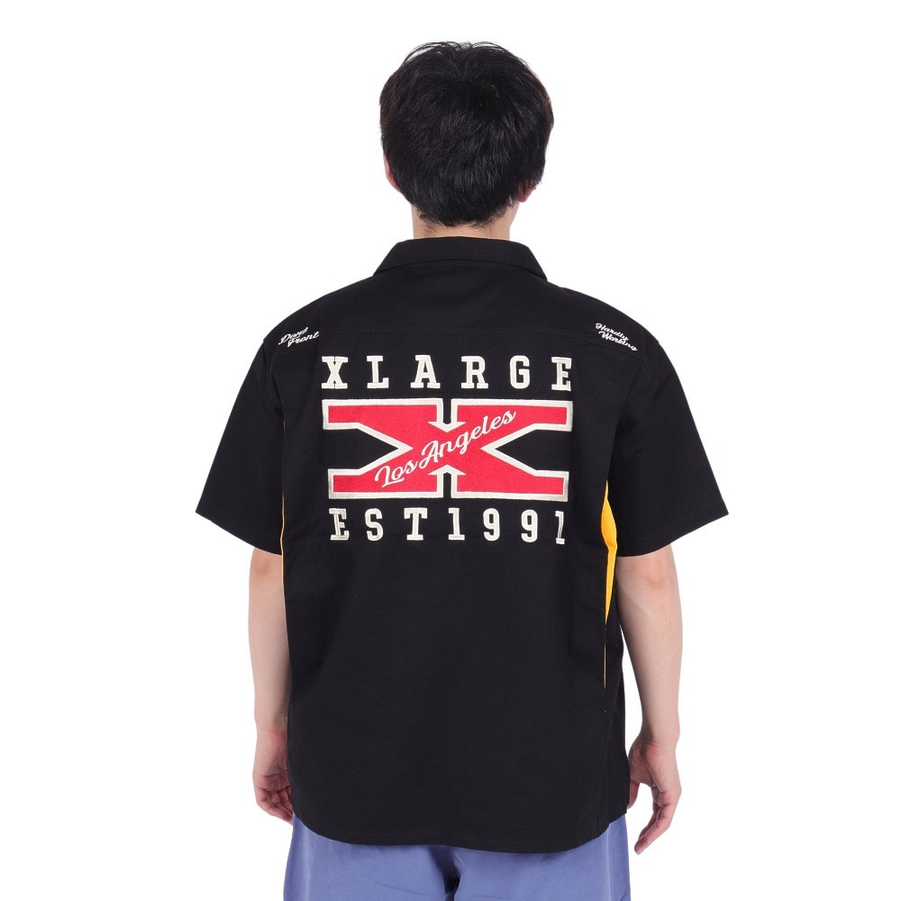 エクストララージ（XLARGE）（メンズ）LOGO WORK 半袖シャツ 101242014005-BLACK