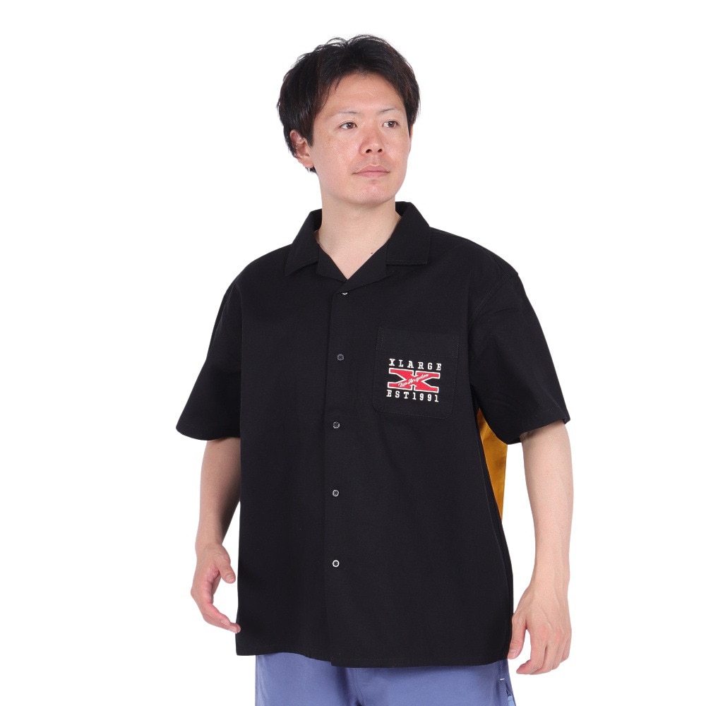 エクストララージ（XLARGE）（メンズ）LOGO WORK 半袖シャツ 101242014005-BLACK