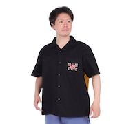 (メンズ)LOGO WORK 半袖シャツ 101242014005-BLACK