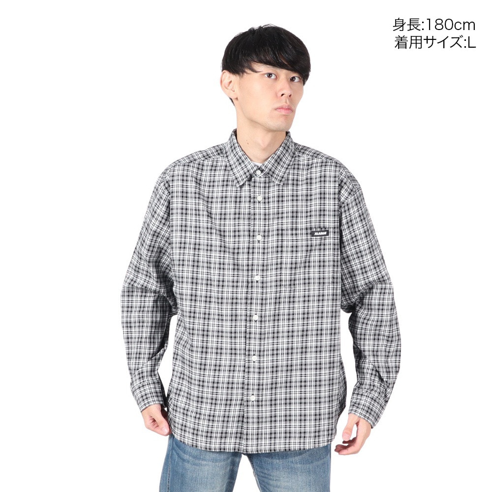 エクストララージ（XLARGE）（メンズ）PLAID ロングスリーブシャツ 101243014001-BLACK