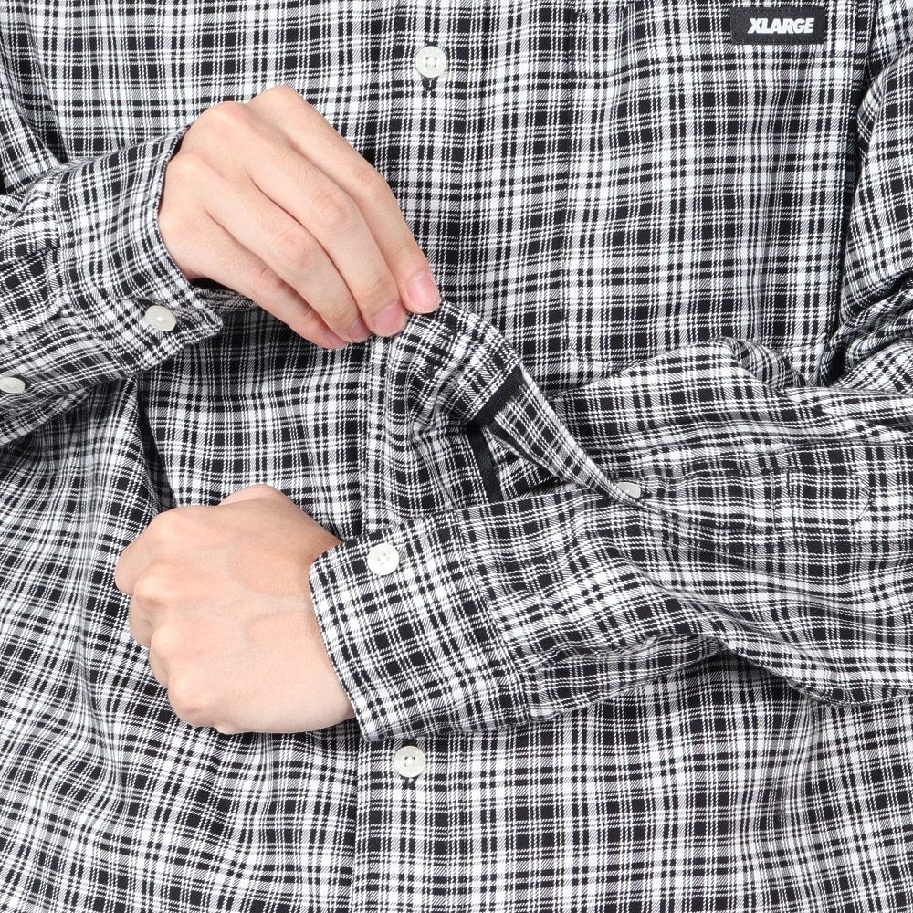 エクストララージ（XLARGE）（メンズ）PLAID ロングスリーブシャツ 101243014001-BLACK