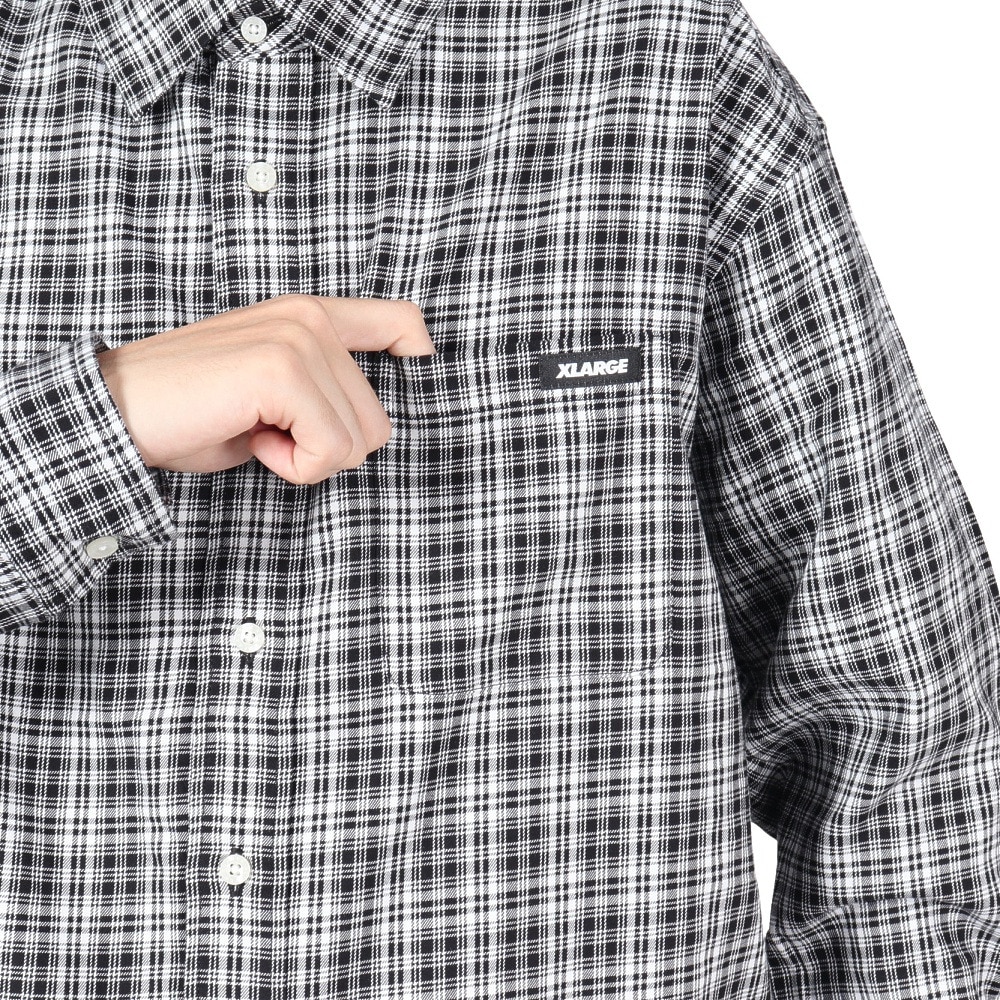 エクストララージ（XLARGE）（メンズ）PLAID ロングスリーブシャツ 101243014001-BLACK