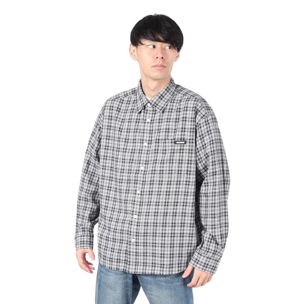 エクストララージ（XLARGE）（メンズ）PLAID ロングスリーブシャツ 101243014001-BLACK