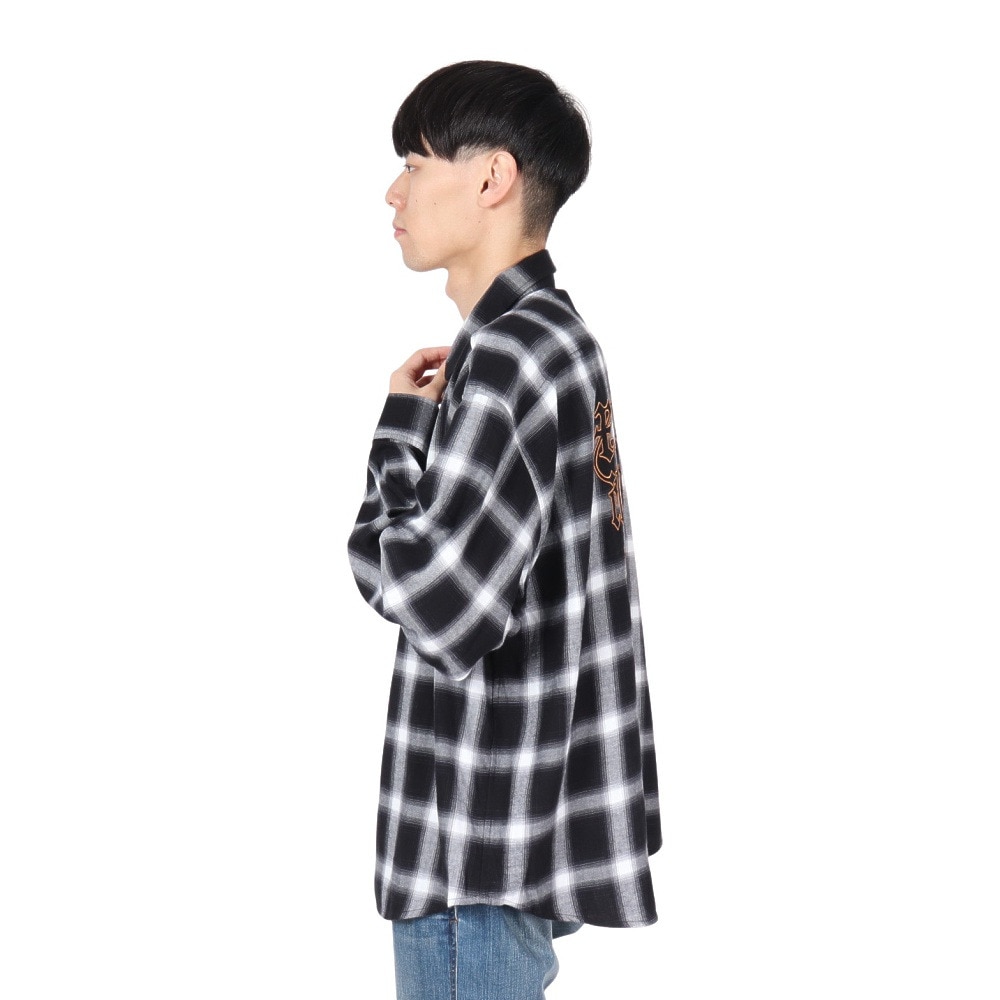 エクストララージ（XLARGE）（メンズ）OLD ENGLISH L/S FLANNEL 長袖シャツ 101243014003-BLACK