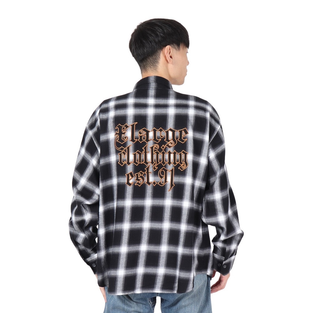エクストララージ（XLARGE）（メンズ）OLD ENGLISH L/S FLANNEL 長袖シャツ 101243014003-BLACK