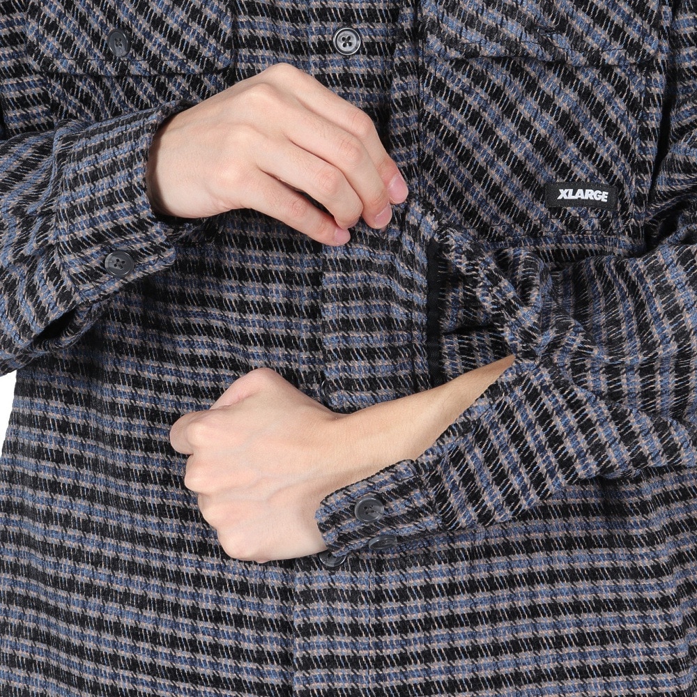 エクストララージ（XLARGE）（メンズ）プレイド ロングスリーブシャツ 101244014002-BLUE