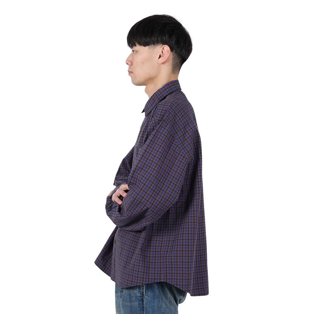 エクストララージ（XLARGE）（メンズ）PLAID 長袖シャツ 101251014002-NAVY
