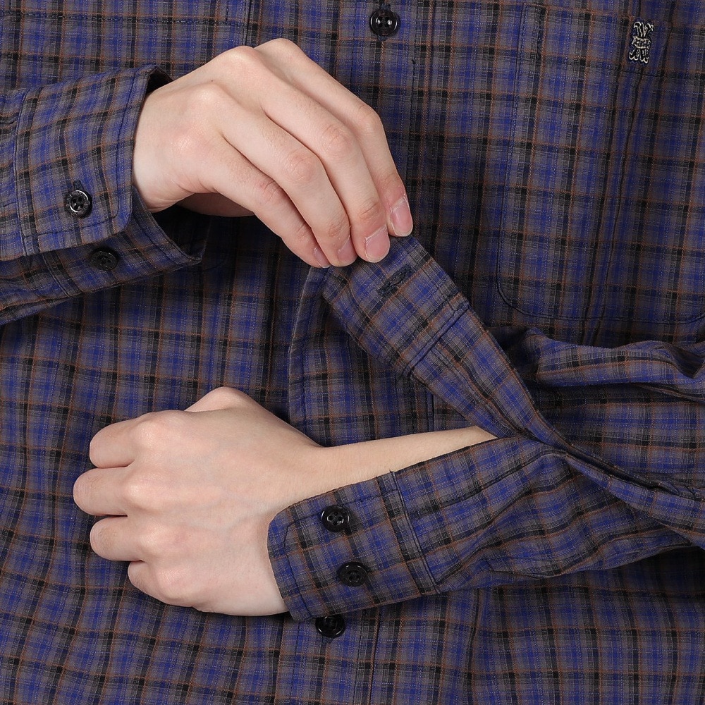 エクストララージ（XLARGE）（メンズ）PLAID 長袖シャツ 101251014002-NAVY