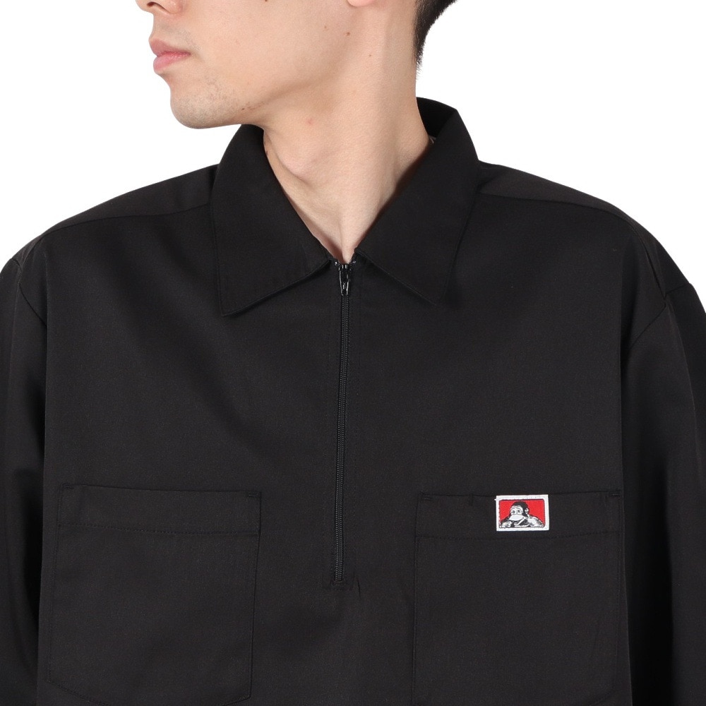 ベンデイビス（BEN DAVIS）（メンズ）ハーフジップ 半袖シャツ 25580030-BLK
