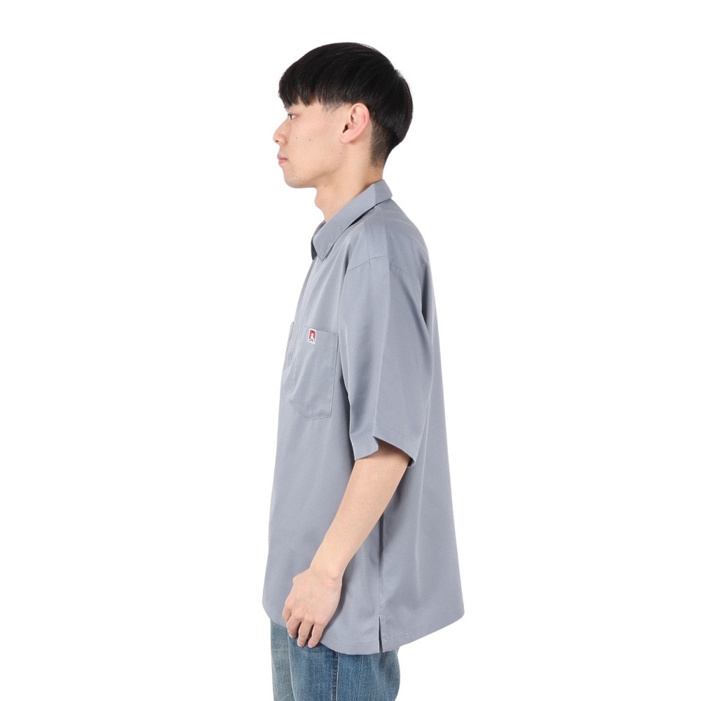 ベンデイビス（BEN DAVIS）（メンズ）ハーフジップ 半袖シャツ 25580030-LGRY