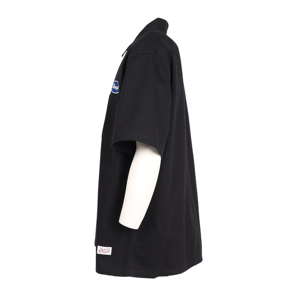 エクストララージ（XLARGE）（メンズ）ジップアップ 半袖 ワークシャツ 101252014001-BLACK