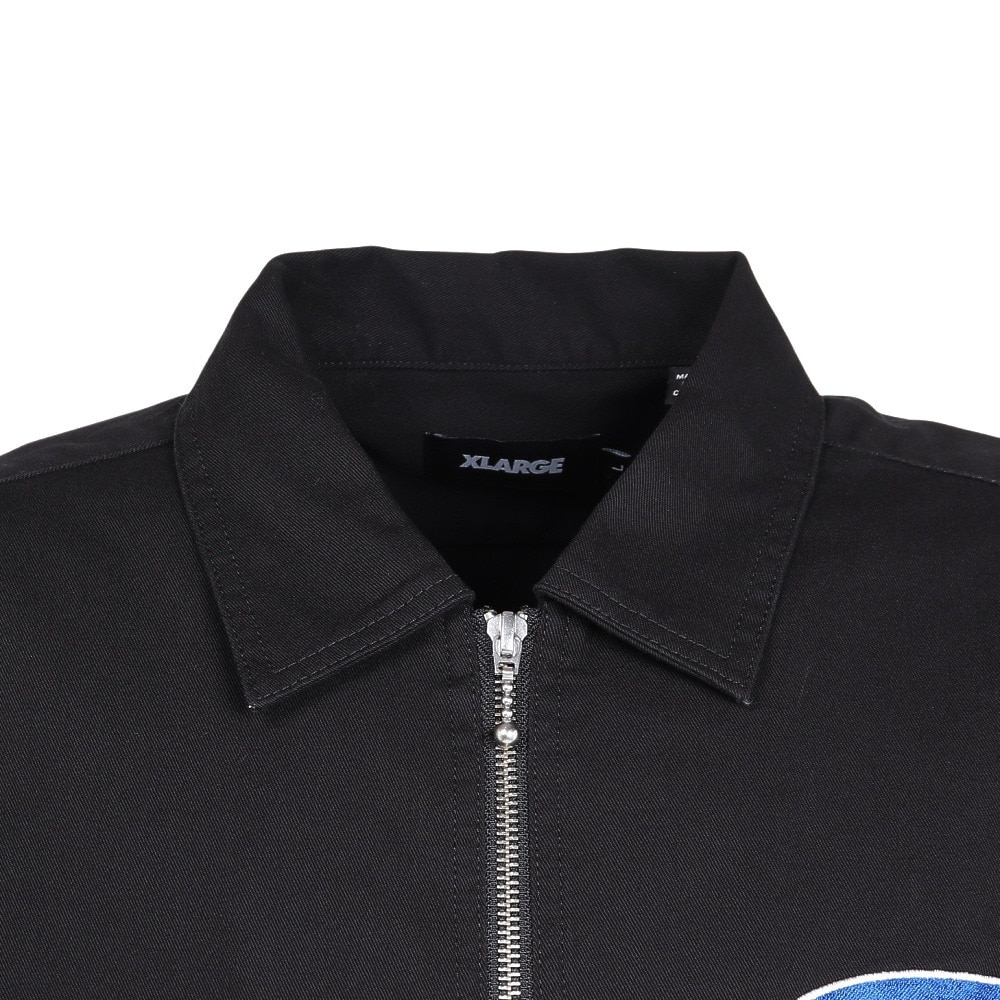 エクストララージ（XLARGE）（メンズ）ジップアップ 半袖 ワークシャツ 101252014001-BLACK
