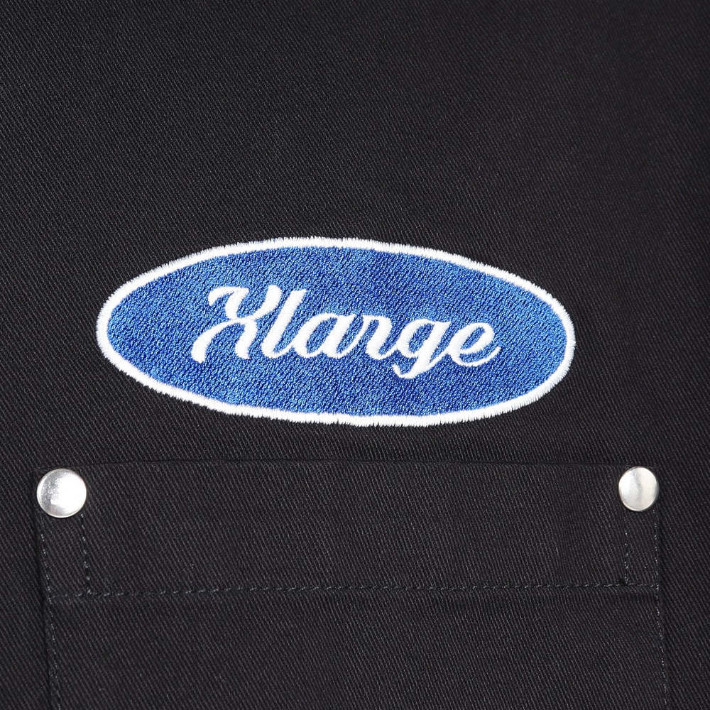 エクストララージ（XLARGE）（メンズ）ジップアップ 半袖 ワークシャツ 101252014001-BLACK