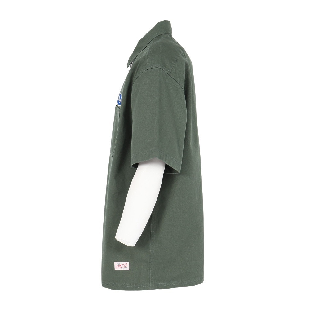 エクストララージ（XLARGE）（メンズ）ジップアップ 半袖 ワークシャツ 101252014001-GREEN