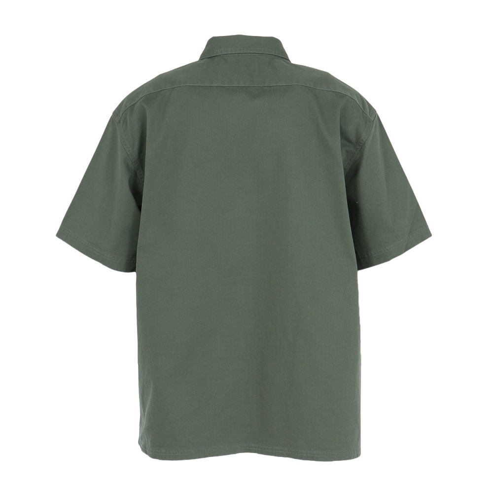 エクストララージ（XLARGE）（メンズ）ジップアップ 半袖 ワークシャツ 101252014001-GREEN