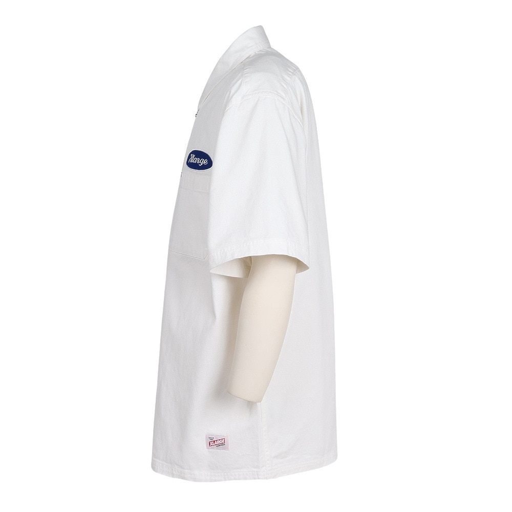 エクストララージ（XLARGE）（メンズ）ジップアップ 半袖 ワークシャツ 101252014001-WHITE