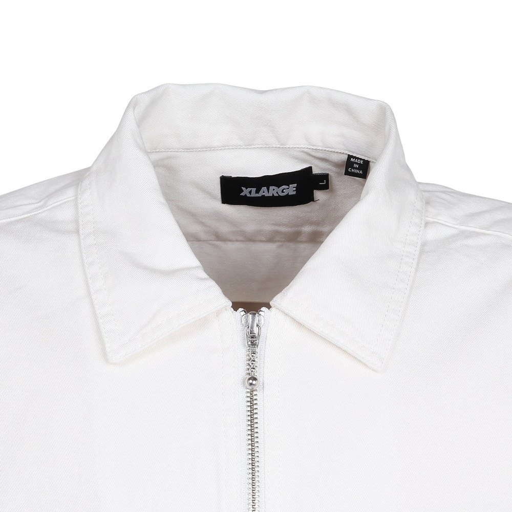 エクストララージ（XLARGE）（メンズ）ジップアップ 半袖 ワークシャツ 101252014001-WHITE