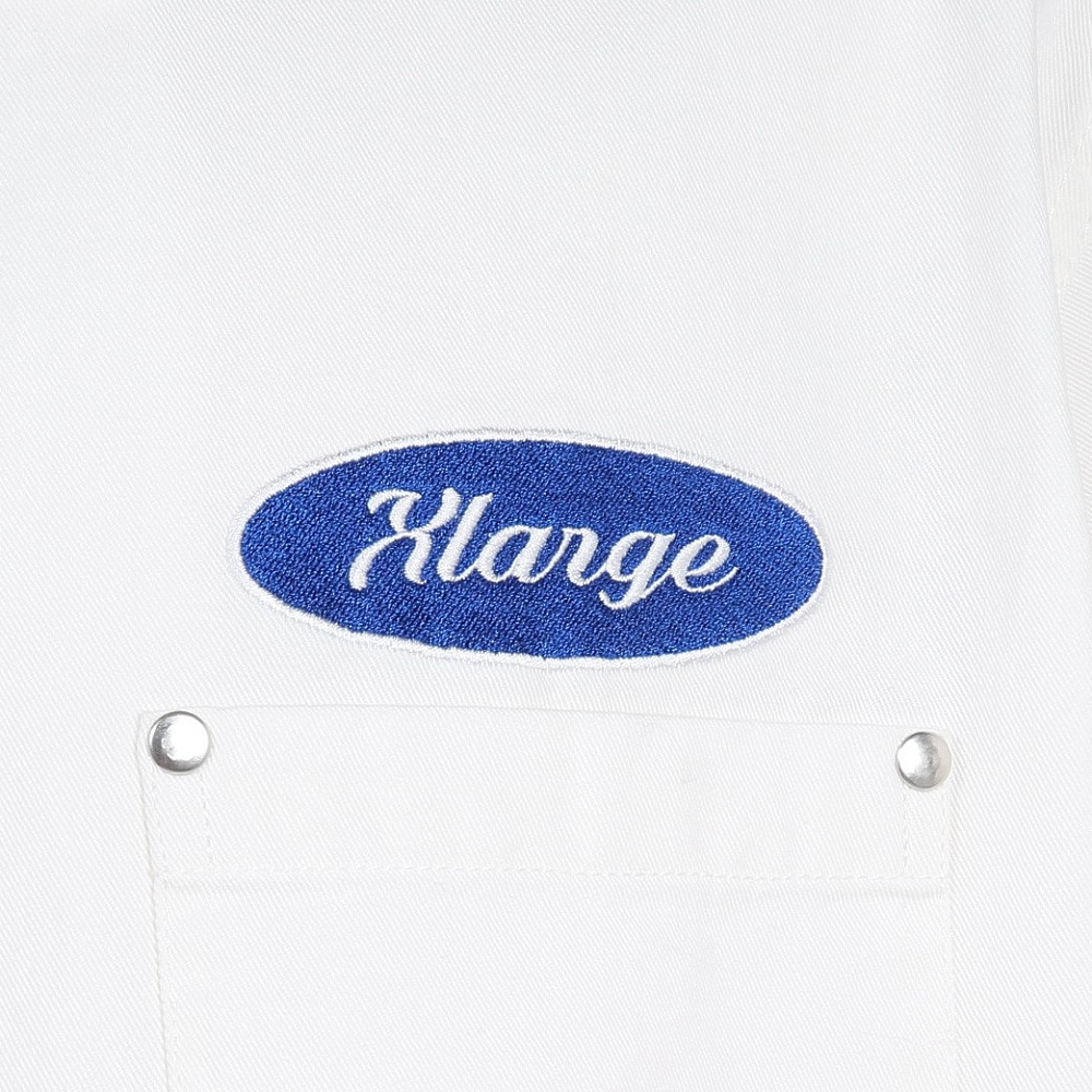 エクストララージ（XLARGE）（メンズ）ジップアップ 半袖 ワークシャツ 101252014001-WHITE