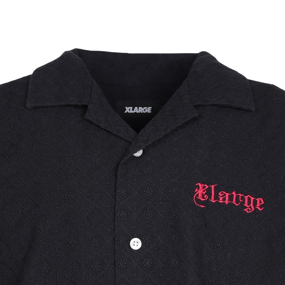 エクストララージ（XLARGE）（メンズ）EMBROIDERED 半袖 レースシャツ 101252014005-BLACK