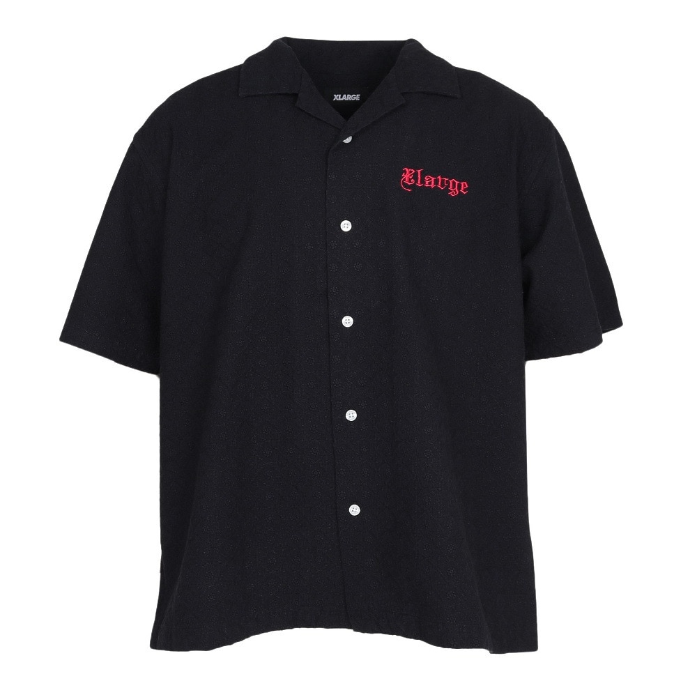 エクストララージ（XLARGE）（メンズ）EMBROIDERED 半袖 レースシャツ 101252014005-BLACK