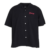 (メンズ)EMBROIDERED 半袖 レースシャツ 101252014005-BLACK