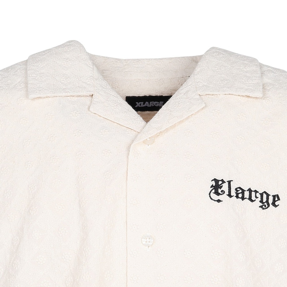 エクストララージ（XLARGE）（メンズ）EMBROIDERED 半袖 レースシャツ 101252014005-OFF WHITE