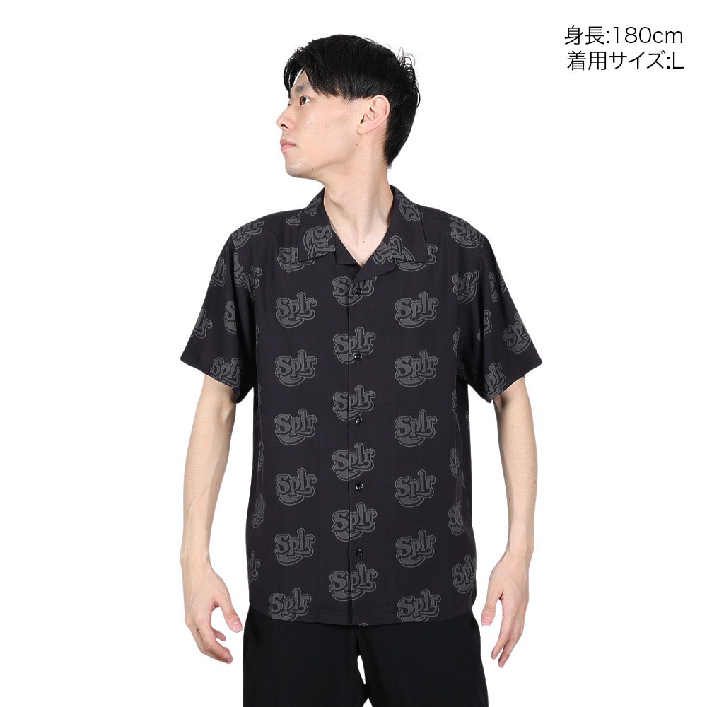 SPLR（SPLR）（メンズ）Allover ロゴ オープン カラー 半袖シャツ 2412-18115-00100